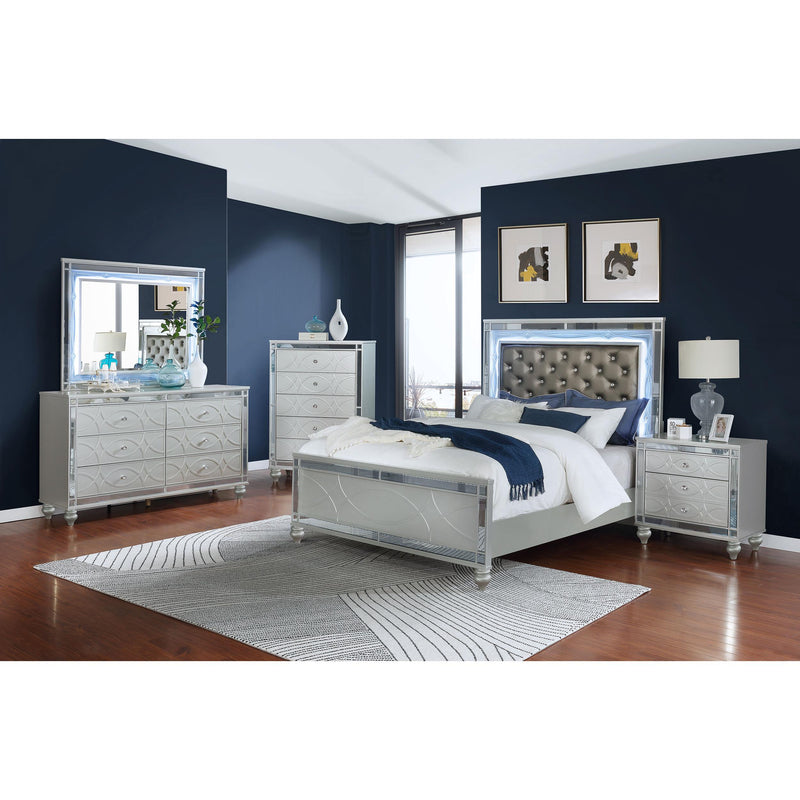  Coaster Furniture Gunnison 223211Q Wood Queen LED Panel Bed - Silver Metallic IMAGE 5