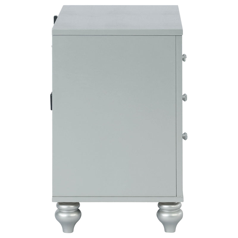  Coaster Furniture Gunnison 223212 2-Drawer Nightstand - Silver Metallic IMAGE 8