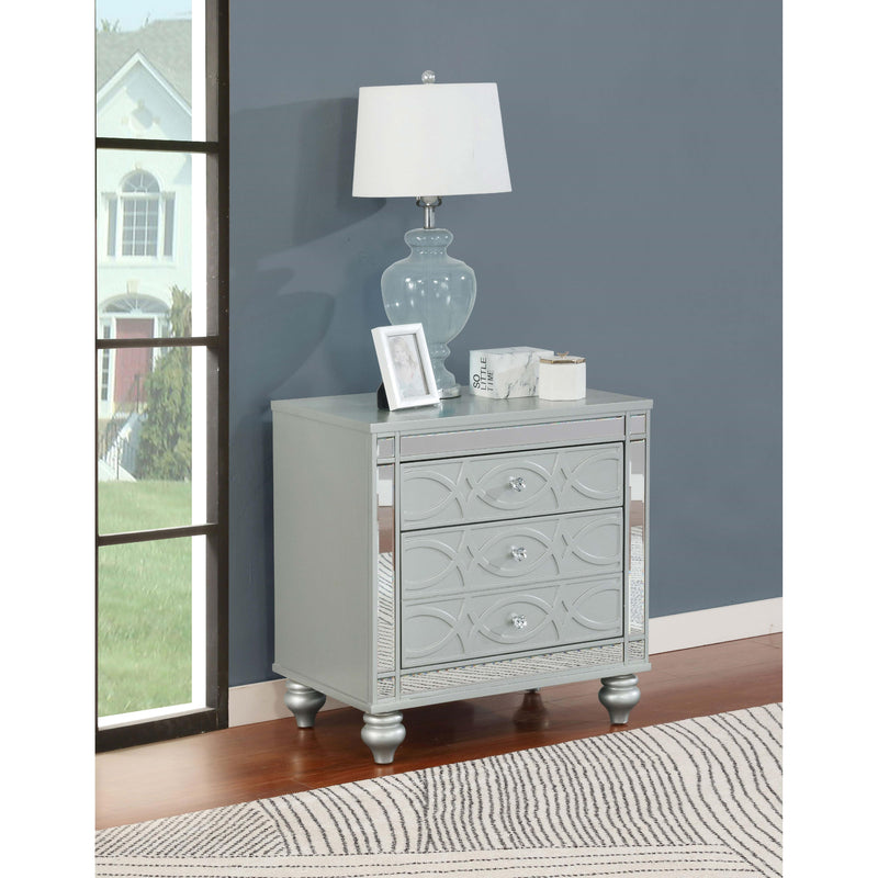  Coaster Furniture Gunnison 223212 2-Drawer Nightstand - Silver Metallic IMAGE 9