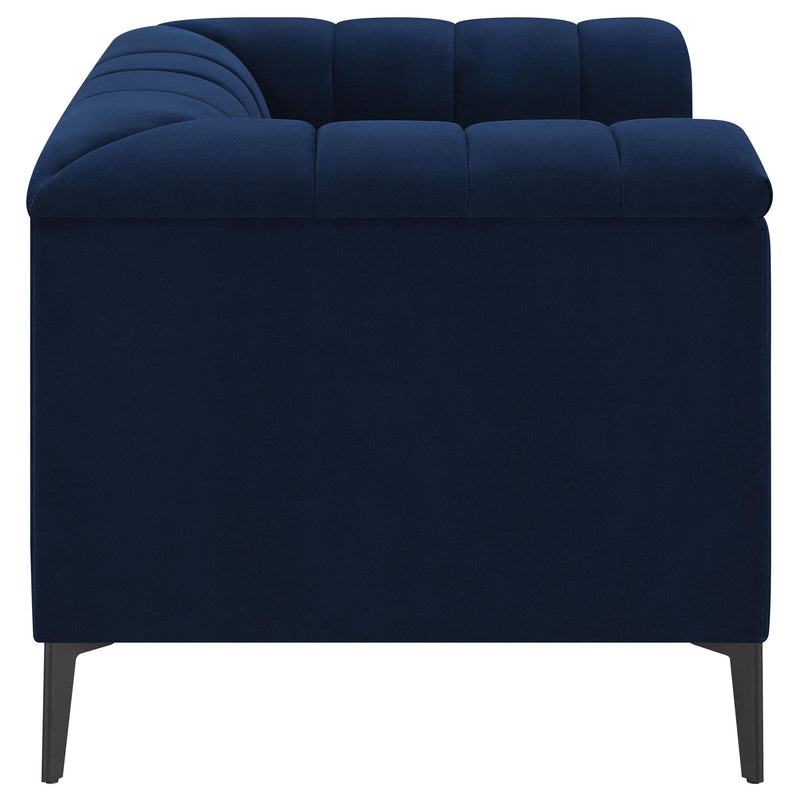  Coaster Furniture Chalet 509213 Upholstered Tuxedo Arm Tufted Chair - Blue IMAGE 7