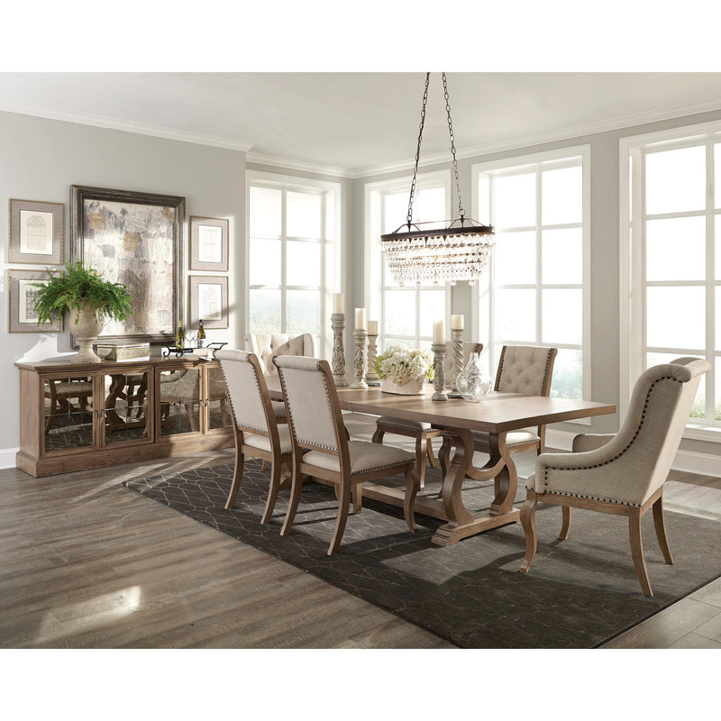  Coaster Furniture Brockway 110291 104-inch Extension Leaf Dining Table - Barley Brown IMAGE 4