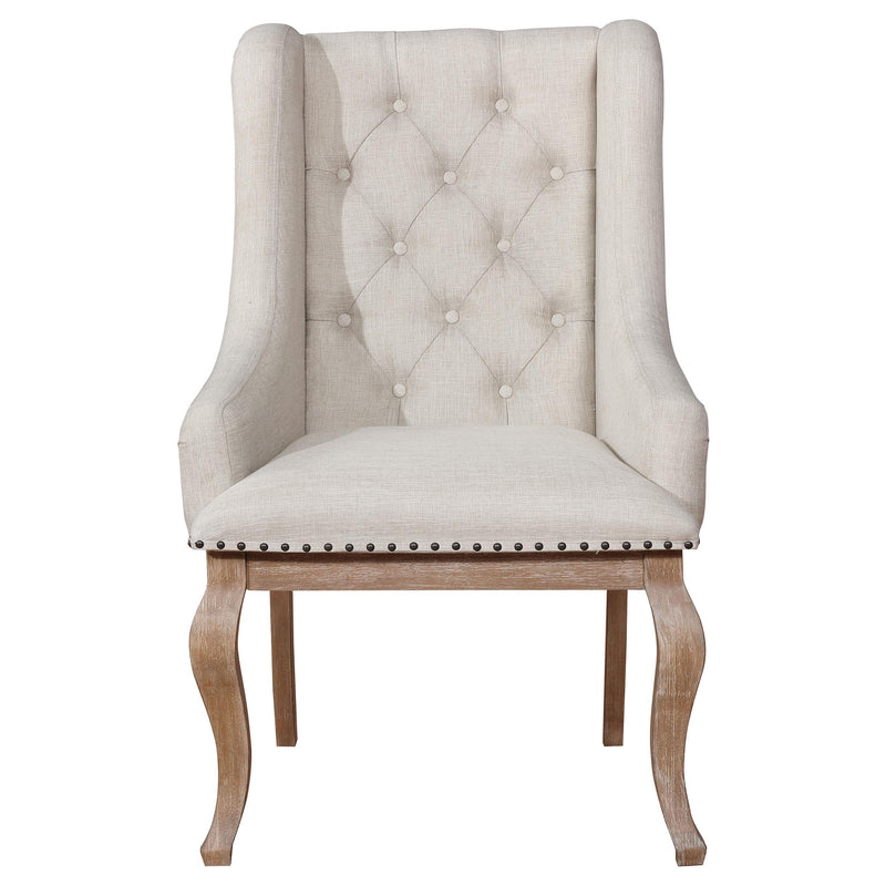  Coaster Furniture Brockway 110293 Upholstered Arm Chair - Barley Brown IMAGE 2