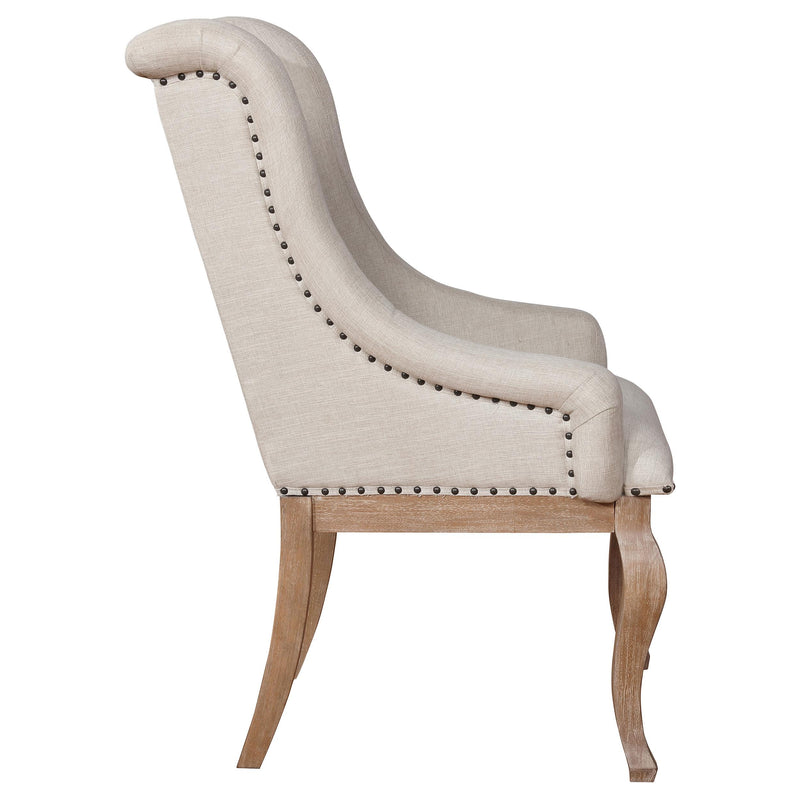  Coaster Furniture Brockway 110293 Upholstered Arm Chair - Barley Brown IMAGE 7