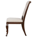  Coaster Furniture Brockway 110312 Upholstered Dining Chair - Barley Java IMAGE 4