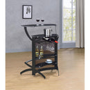  Coaster Furniture Dallas 182135 2-shelf Curved Freestanding Home Bar Cabinet - Black IMAGE 10