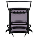  Coaster Furniture Dallas 182135 2-shelf Curved Freestanding Home Bar Cabinet - Black IMAGE 6
