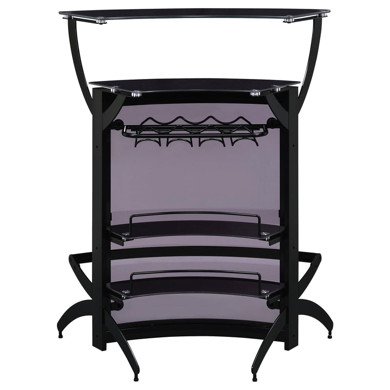  Coaster Furniture Dallas 182135 2-shelf Curved Freestanding Home Bar Cabinet - Black IMAGE 6
