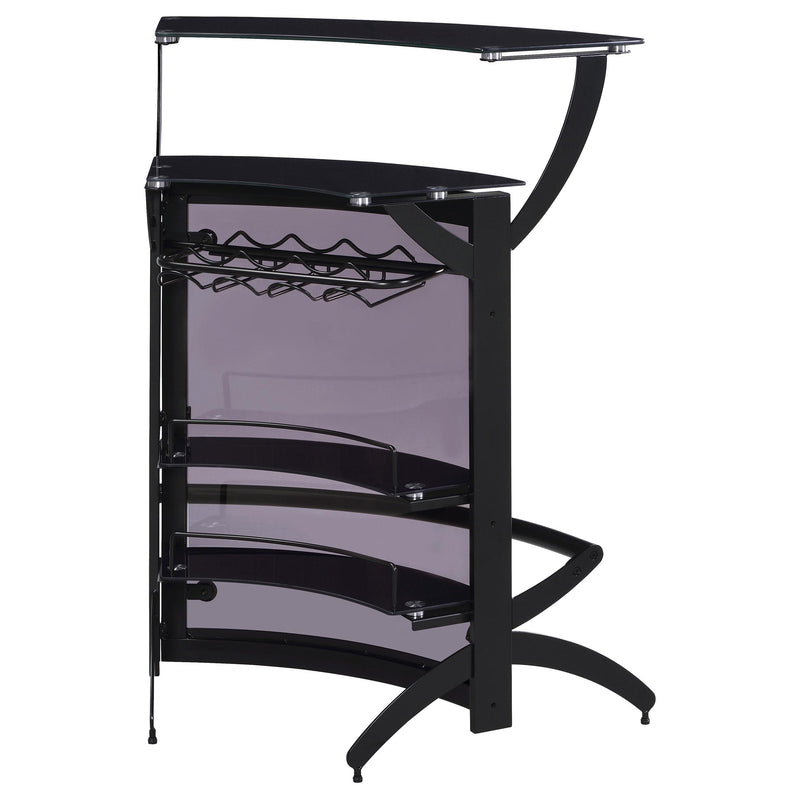  Coaster Furniture Dallas 182135 2-shelf Curved Freestanding Home Bar Cabinet - Black IMAGE 7