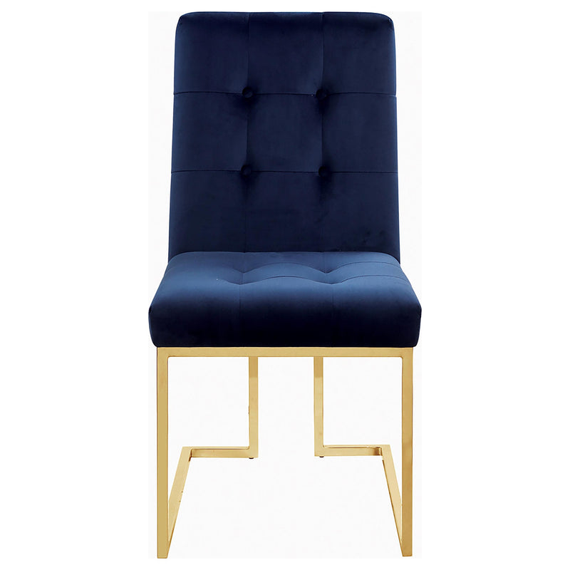  Coaster Furniture Cisco 192493 Velvet Upholstered Dining Side Chair - Gold IMAGE 2