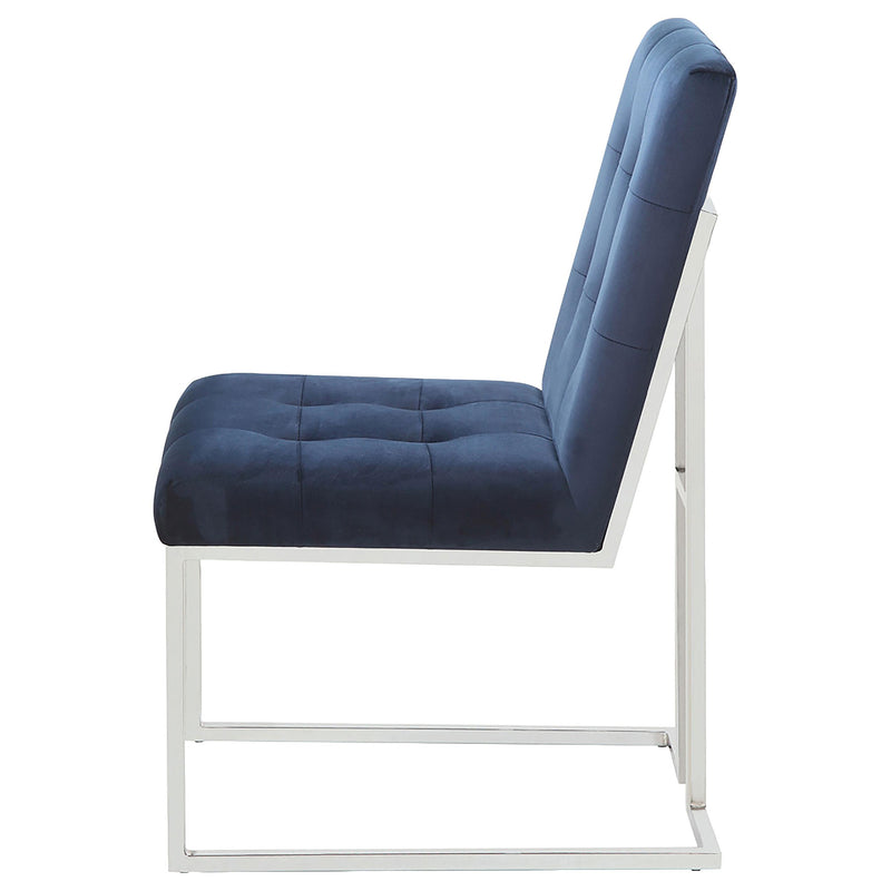  Coaster Furniture Cisco 192494 Velvet Upholstered Dining Side Chair - Chrome IMAGE 3