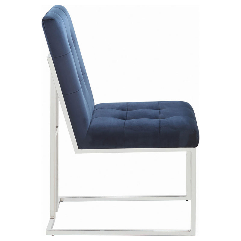 Coaster Furniture Cisco 192494 Velvet Upholstered Dining Side Chair - Chrome IMAGE 6