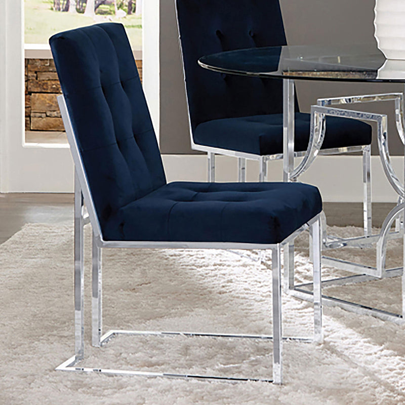  Coaster Furniture Cisco 192494 Velvet Upholstered Dining Side Chair - Chrome IMAGE 7