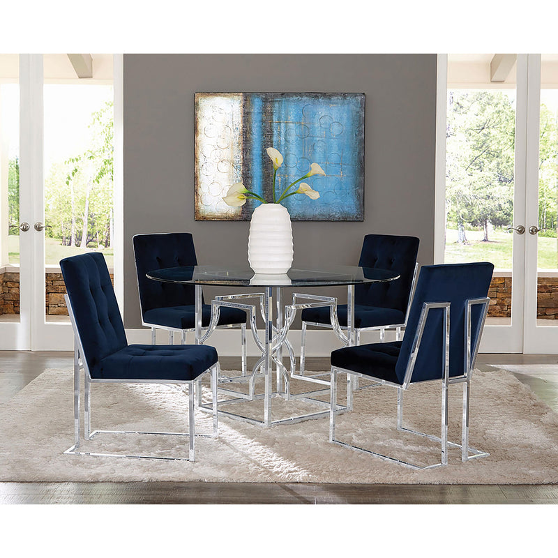  Coaster Furniture Cisco 192494 Velvet Upholstered Dining Side Chair - Chrome IMAGE 8