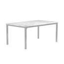  Coaster Furniture Athena 110101 Rectangular 64-inch Faux Marble Dining Table - Chrome IMAGE 1
