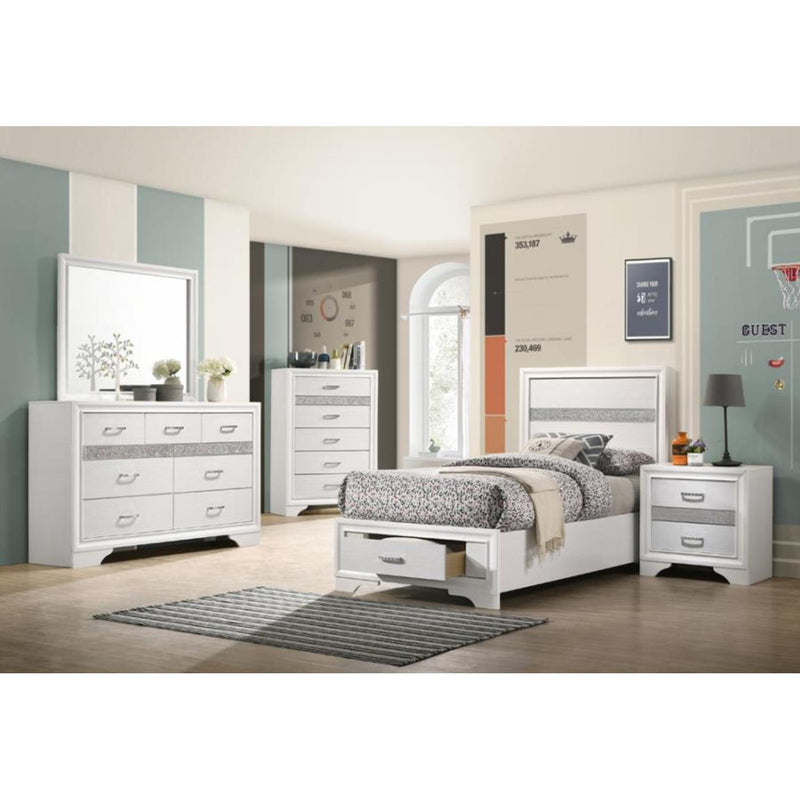  Coaster Furniture Miranda 205111T 51-inch Wood Twin Storage Panel Bed - White IMAGE 9