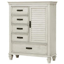  Coaster Furniture Franco 205338 5-Drawer Door Chest - Distressed White IMAGE 1