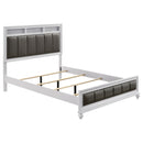  Coaster Furniture Barzini 205891Q Wood Queen Panel Bed - White IMAGE 1