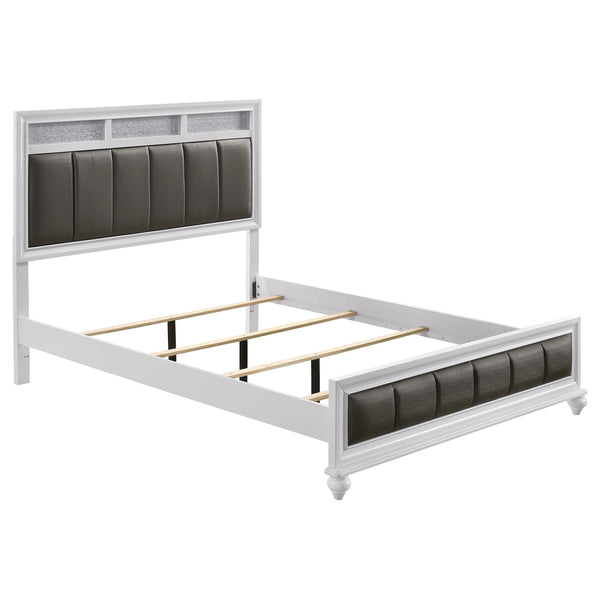  Coaster Furniture Barzini 205891Q Wood Queen Panel Bed - White IMAGE 1