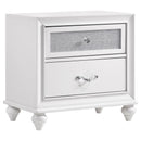  Coaster Furniture Barzini 205892 2-Drawer Nightstand - White IMAGE 1