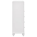  Coaster Furniture Barzini 205895 5-Drawer Bedroom Chest - White IMAGE 8