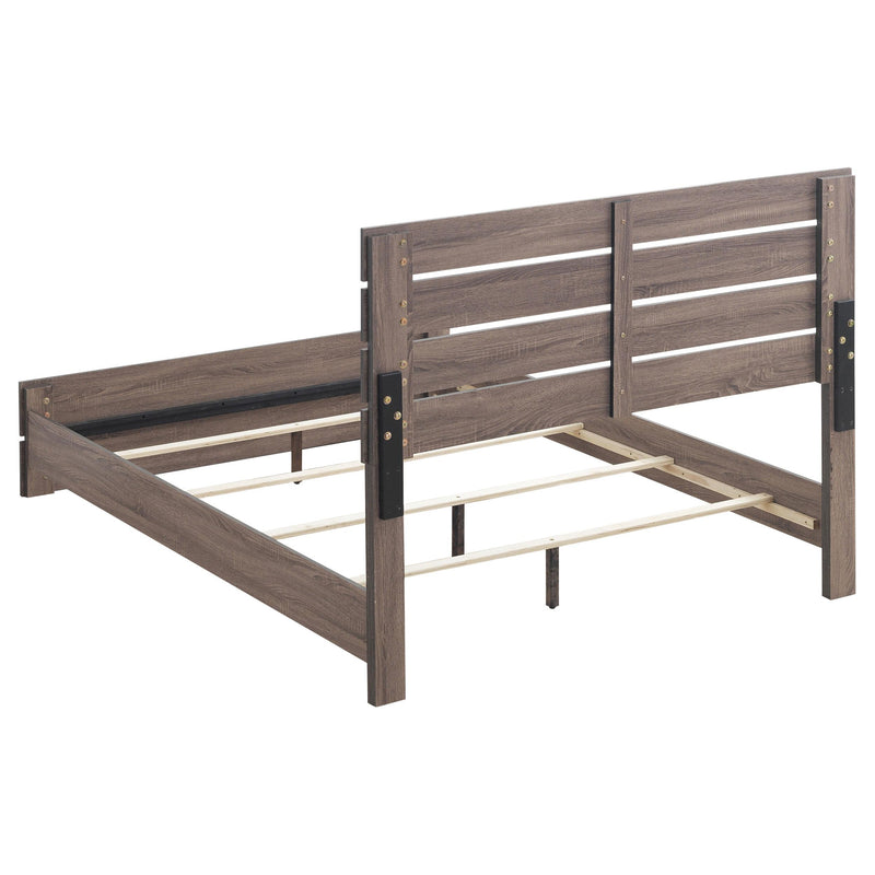  Coaster Furniture Brantford 207041Q Wood Queen Panel Bed - Barrel Oak IMAGE 3
