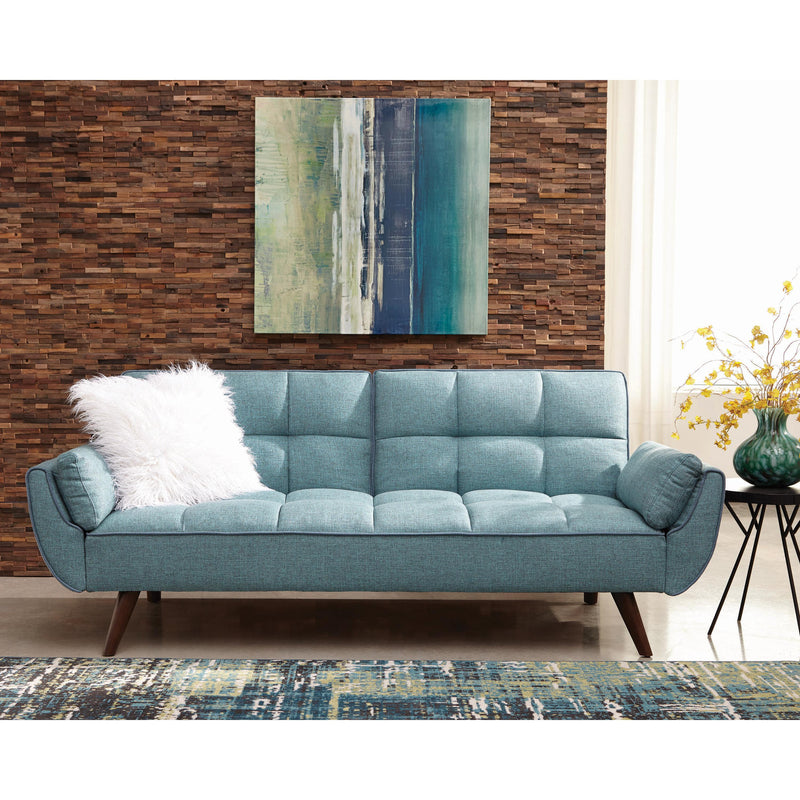  Coaster Furniture Caufield 360097 Upholstered Convertible Sofa Bed - Turquoise Blue IMAGE 4