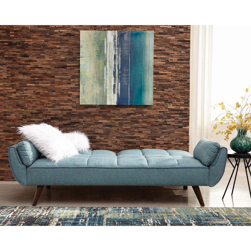  Coaster Furniture Caufield 360097 Upholstered Convertible Sofa Bed - Turquoise Blue IMAGE 5