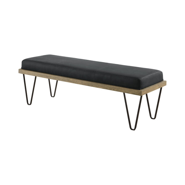  Coaster Furniture Chad 501837 Denim Upholstered Accent Bench - Dark Blue IMAGE 1
