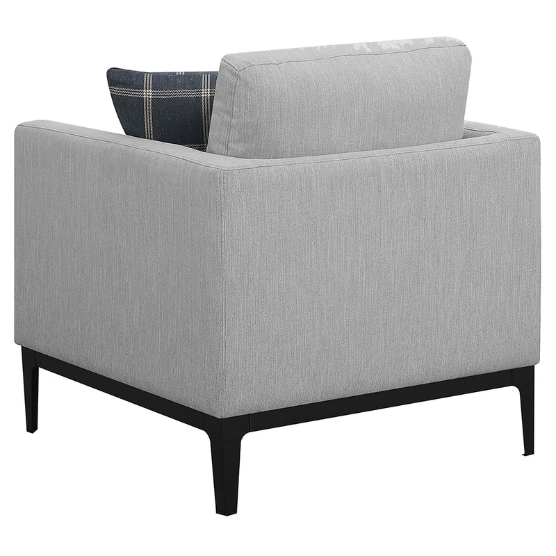  Coaster Furniture Apperson 508683 Upholstered Track Arm Accent Chair - Light Grey IMAGE 6