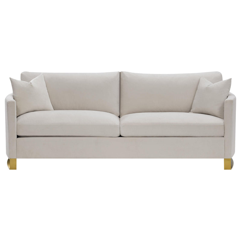  Coaster Furniture Corliss 508821 Upholstered Curved Track Arm Sofa - Beige IMAGE 2