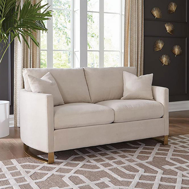  Coaster Furniture Corliss 508822 Upholstered Curved Track Arm Loveseat - Beige IMAGE 8