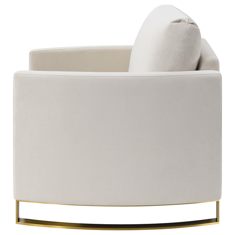  Coaster Furniture Corliss 508823 Upholstered Curved Track Arm Chair - Beige IMAGE 4