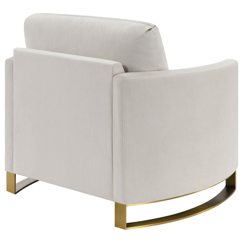  Coaster Furniture Corliss 508823 Upholstered Curved Track Arm Chair - Beige IMAGE 6