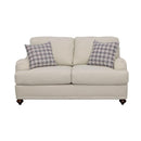  Coaster Furniture Glenn 511092 Upholstered English Arm Loveseat - Light Grey and Blue IMAGE 2