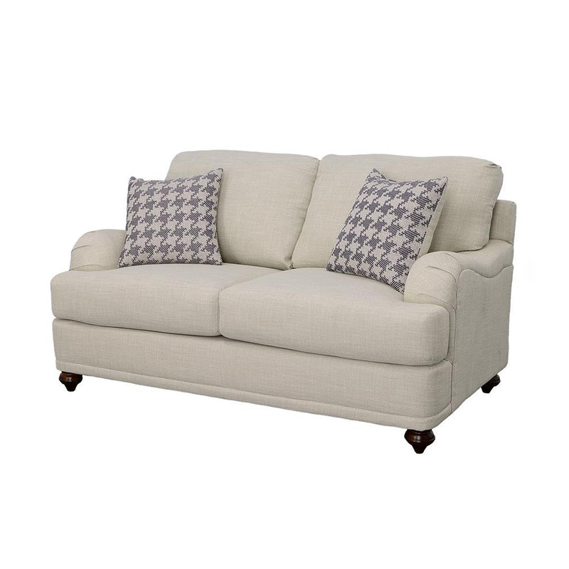  Coaster Furniture Glenn 511092 Upholstered English Arm Loveseat - Light Grey and Blue IMAGE 3