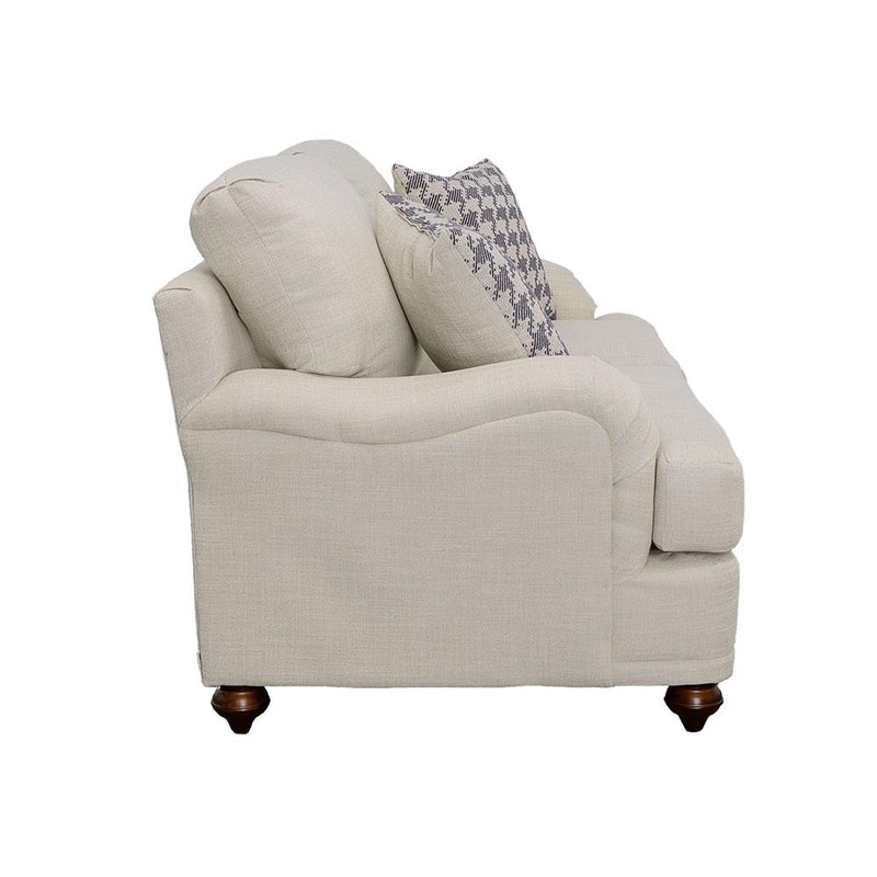 Coaster Furniture Glenn 511092 Upholstered English Arm Loveseat - Light Grey and Blue IMAGE 4
