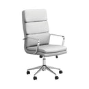  Coaster Furniture Ximena 801746 Upholstered Adjustable High Back Office Chair - White IMAGE 1