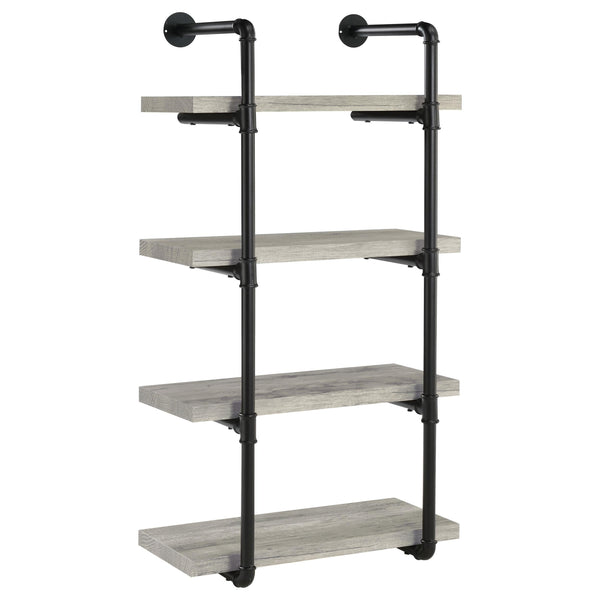  Coaster Furniture Elmcrest 804416 24-inch 4-shelf Wall Bookshelf - Grey Driftwood IMAGE 1