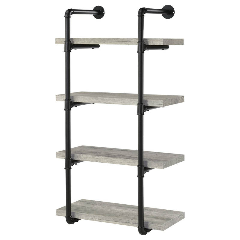  Coaster Furniture Elmcrest 804416 24-inch 4-shelf Wall Bookshelf - Grey Driftwood IMAGE 3