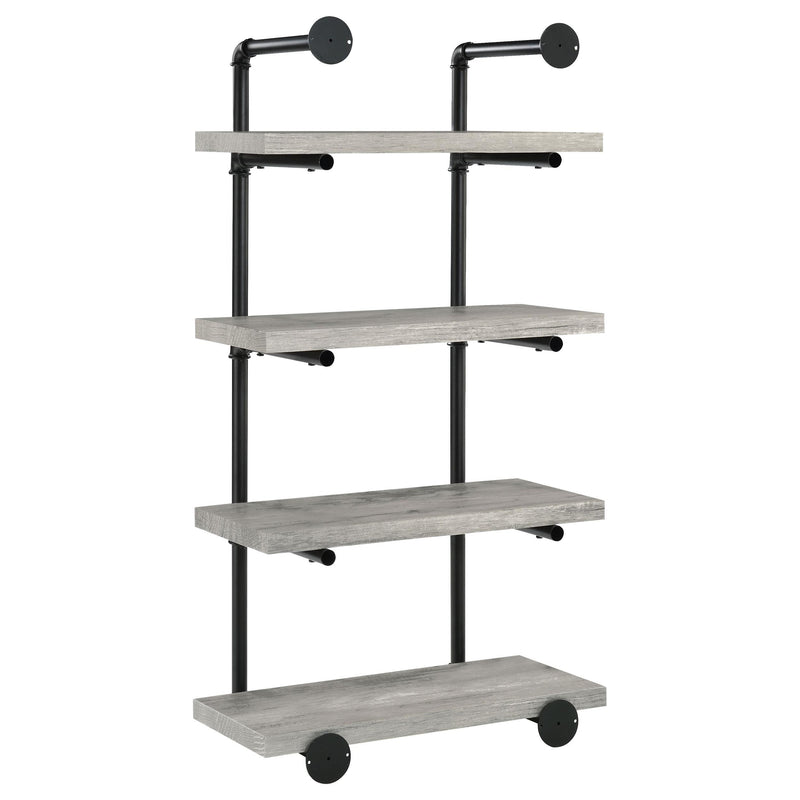  Coaster Furniture Elmcrest 804416 24-inch 4-shelf Wall Bookshelf - Grey Driftwood IMAGE 5