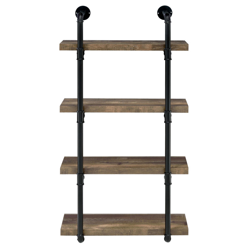  Coaster Furniture Elmcrest 804426 24-inch 4-shelf Wall Bookshelf - Rustic Oak IMAGE 2