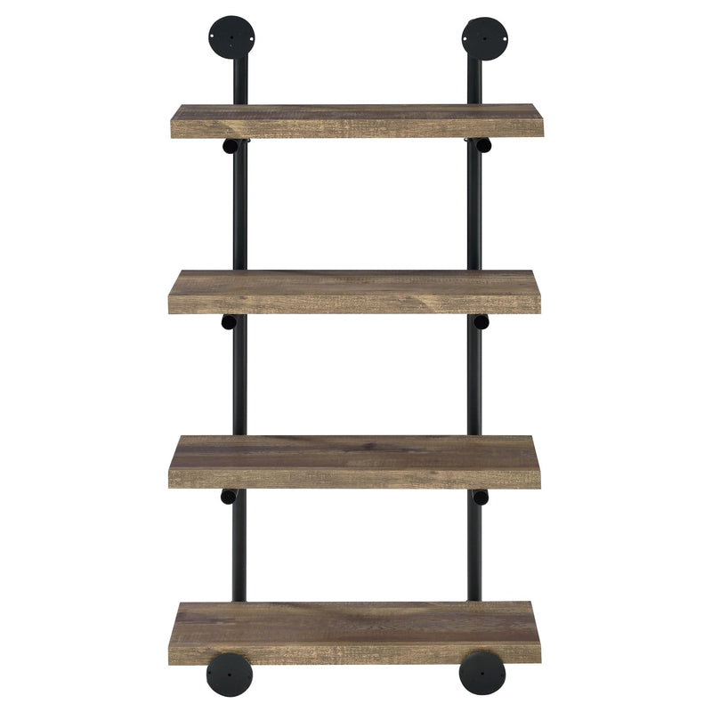  Coaster Furniture Elmcrest 804426 24-inch 4-shelf Wall Bookshelf - Rustic Oak IMAGE 6