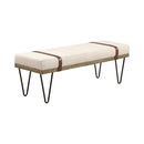  Coaster Furniture Austin 910258 Fabric Upholstered Accent Bench - Beige IMAGE 1