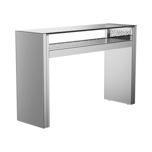  Coaster Furniture Edna 951766 Mirrored Acrylic Console Table LED Lighting - Silver IMAGE 1
