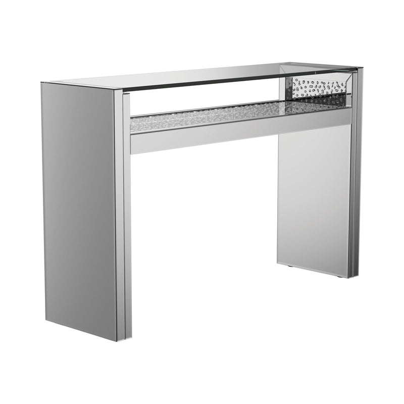  Coaster Furniture Edna 951766 Mirrored Acrylic Console Table LED Lighting - Silver IMAGE 1