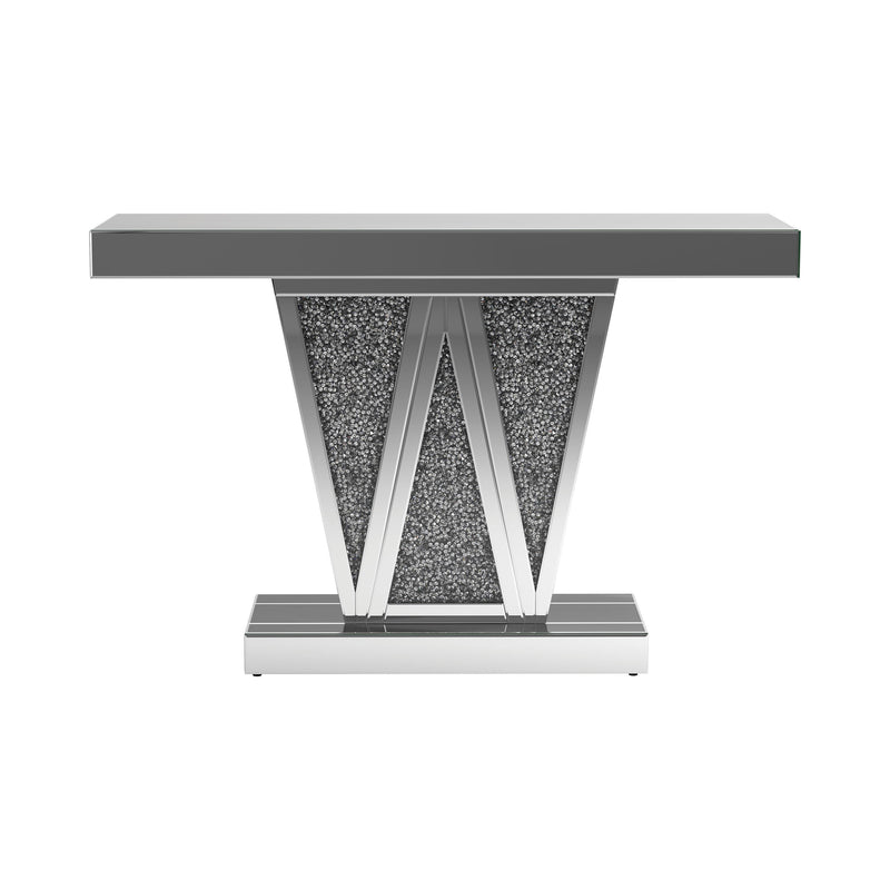  Coaster Furniture Crocus 951786 Rectangular Mirrored Entryway Console Table - Silver IMAGE 2