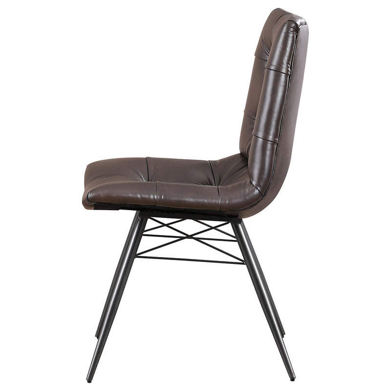  Coaster Furniture Aiken 107853 Upholstered Dining Side Chair - Brown IMAGE 4