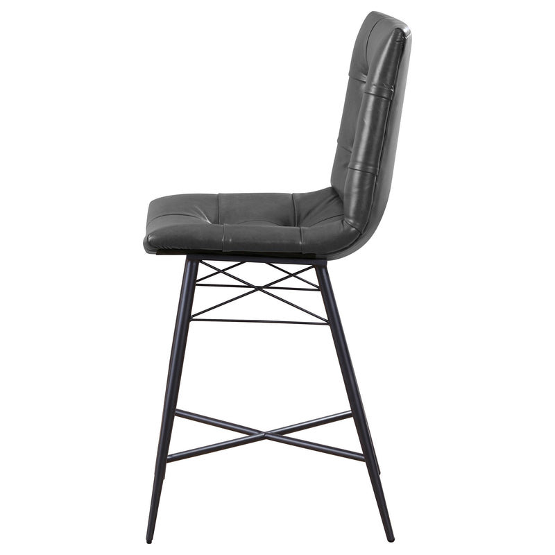  Coaster Furniture Aiken 107859 Upholstered Tufted Counter Chair - Charcoal IMAGE 4