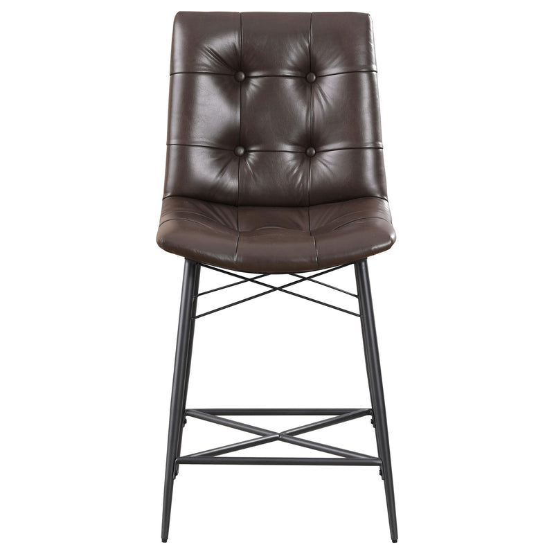  Coaster Furniture Aiken 107860 Upholstered Tufted Counter Chair - Brown IMAGE 2