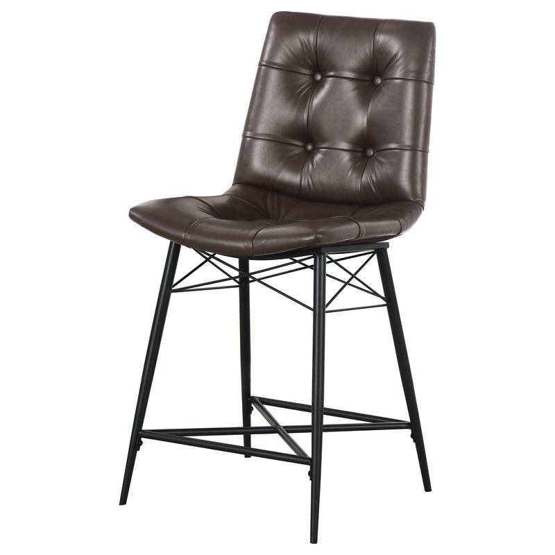  Coaster Furniture Aiken 107860 Upholstered Tufted Counter Chair - Brown IMAGE 3